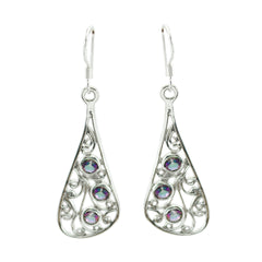 Mystic-Quartz-Middle-Eastern-Rosa-multiple-Dangle-multicolor-925-Silver-Earring