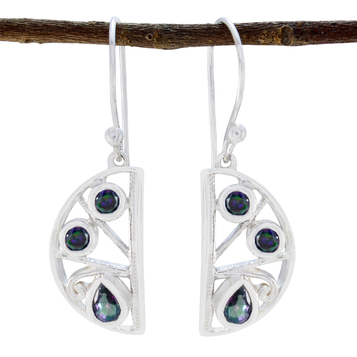 Mystic-Quartz-Spanish-Emi-Trilogy-Dangle-multicolor-Sterling-Silver-Earring
