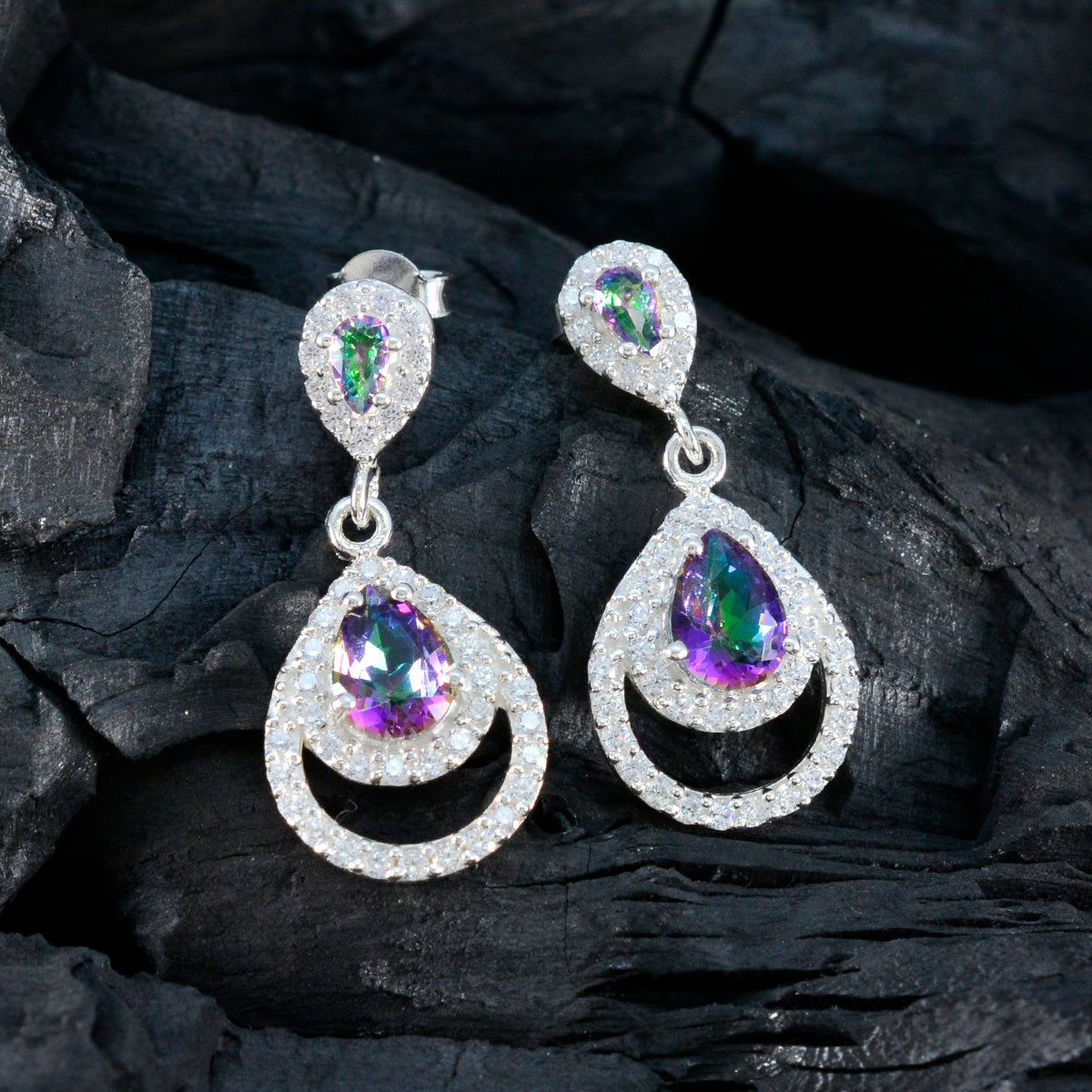 Mystic-Quartz-French-Yan-multiple-Stud-multicolor-Sterling-Silver-Earring