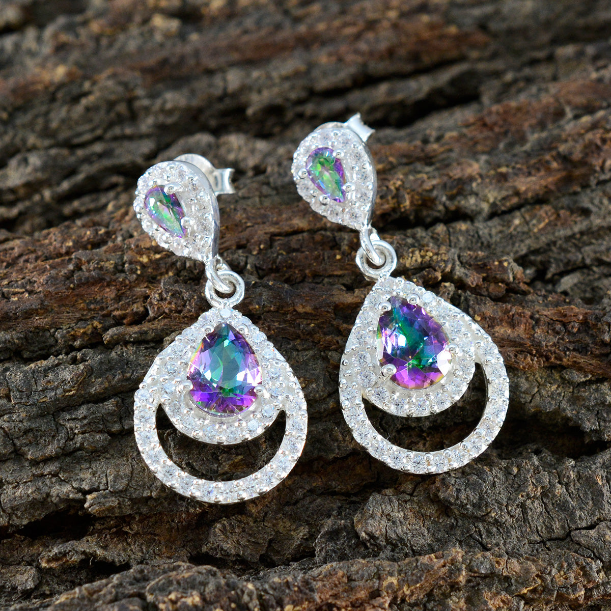 Mystic-Quartz-French-Yan-multiple-Stud-multicolor-Sterling-Silver-Earring