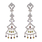 Multi-CZ-Indian-Kristine-multiple-Stud-multicolor-92.5-Silver-Earring