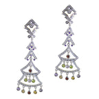 Multi-CZ-Indian-Kristine-multiple-Stud-multicolor-92.5-Silver-Earring