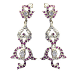 Multi-CZ-Indian-Lakshmi-multiple-Stud-multicolor-Sterling-Silver-Earring