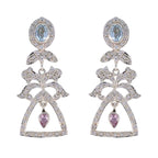 Multi-CZ-Indian-Ananya-multiple-Stud-multicolor-925-Silver-Earring