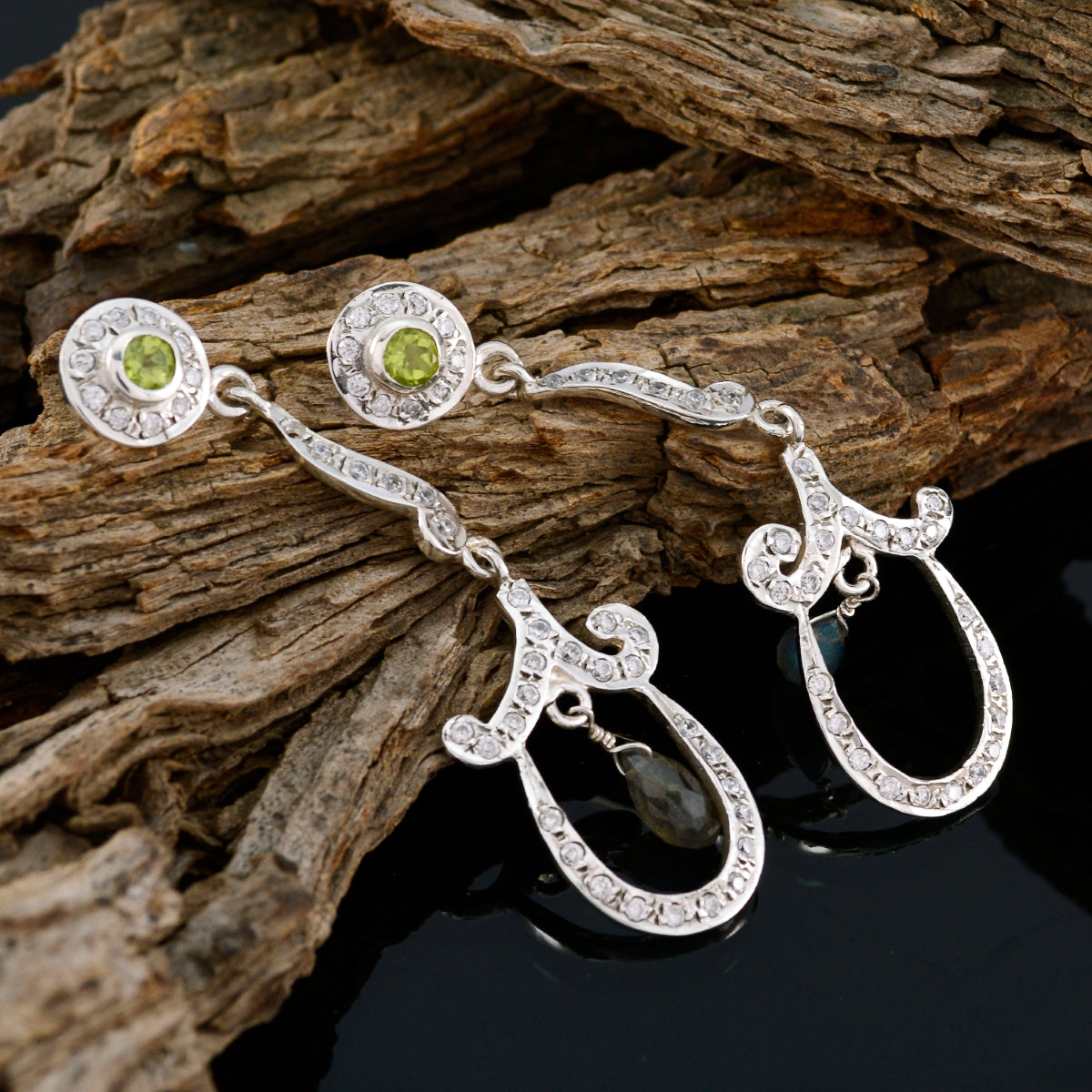 Multi-CZ-Indian-Maria-multiple-Stud-multicolor-925-Sterling-Silver-Earring