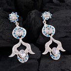 Multi-CZ-Indian-Meera-multiple-Stud-multicolor-925-Sterling-Silver-Earring