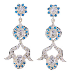 Multi-CZ-Indian-Meera-multiple-Stud-multicolor-925-Sterling-Silver-Earring