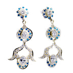 Multi-CZ-Indian-Meera-multiple-Stud-multicolor-925-Sterling-Silver-Earring