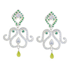Multi-CZ-Indian-Natcha-multiple-Stud-multicolor-Silver-Earring