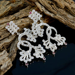 Multi-CZ-Indian-Nisa-multiple-Stud-multicolor-Silver-Earring