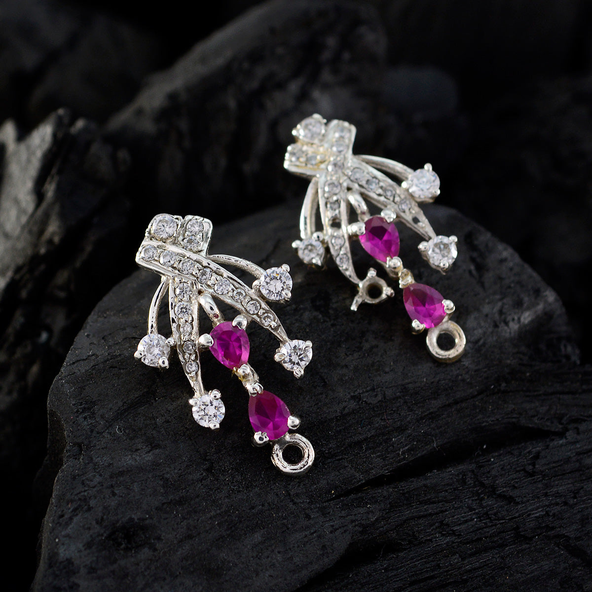 Multi-CZ-Egyptian-Paula-multiple-Stud-multicolor-925-Sterling-Silver-Earring