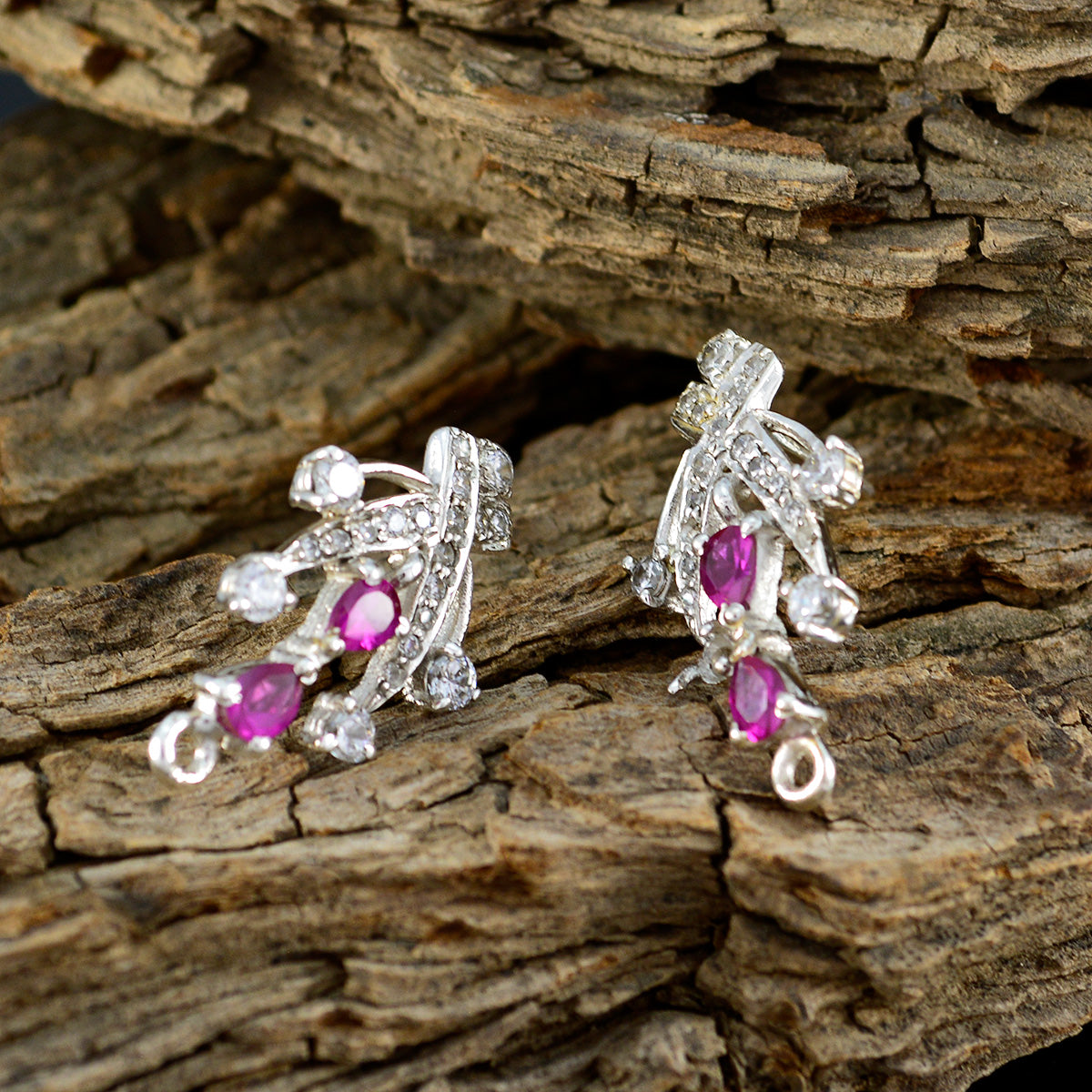 Multi-CZ-Egyptian-Paula-multiple-Stud-multicolor-925-Sterling-Silver-Earring