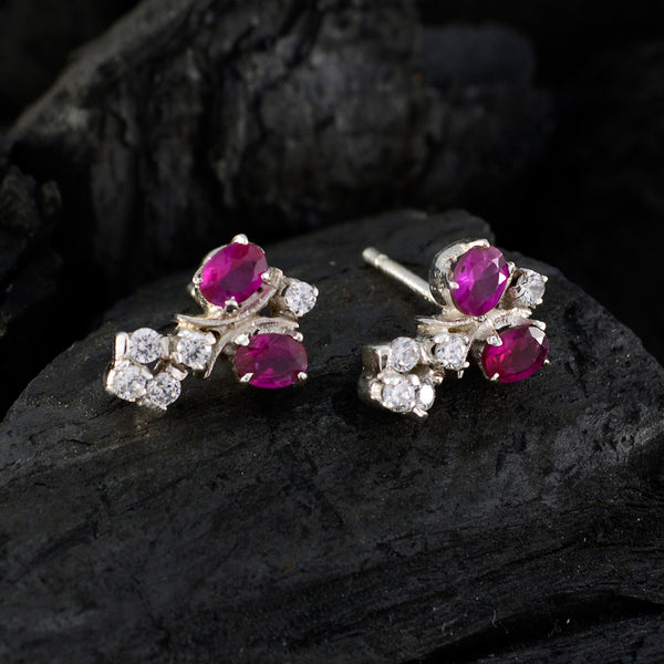 Multi-CZ-American-Pilar-multiple-Stud-multicolor-Sterling-Silver-Earring