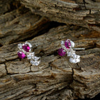 Multi-CZ-American-Pilar-multiple-Stud-multicolor-Sterling-Silver-Earring