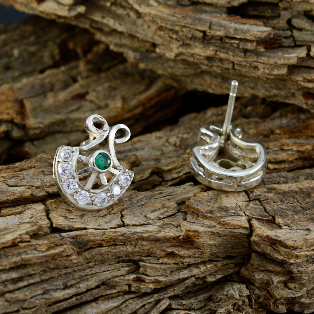 Multi-CZ-Korean-Rebeca-multiple-Stud-multicolor-Sterling-Silver-Earring