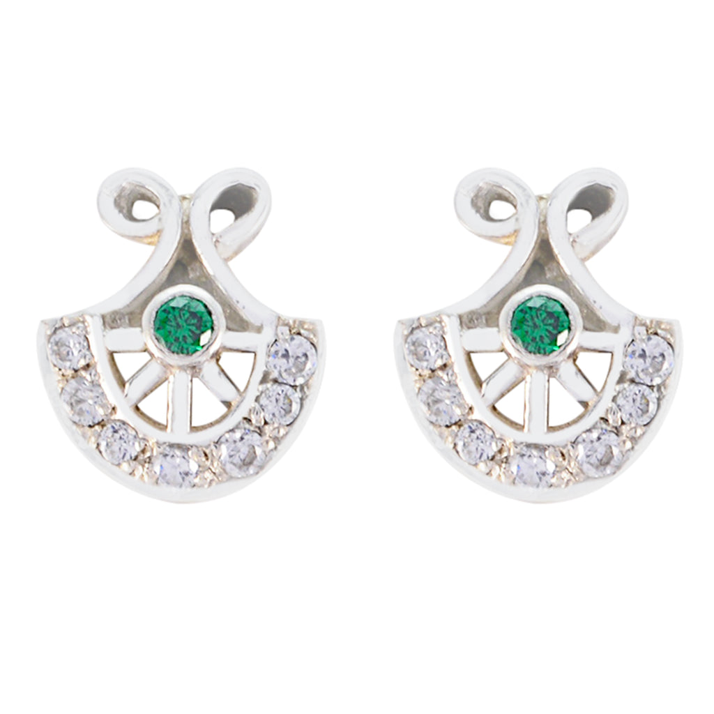 Multi-CZ-Korean-Rebeca-multiple-Stud-multicolor-Sterling-Silver-Earring
