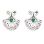 Multi-CZ-Korean-Rebeca-multiple-Stud-multicolor-Sterling-Silver-Earring