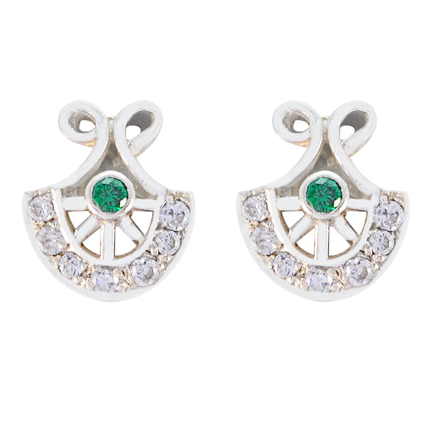 Multi-CZ-Korean-Rebeca-multiple-Stud-multicolor-Sterling-Silver-Earring