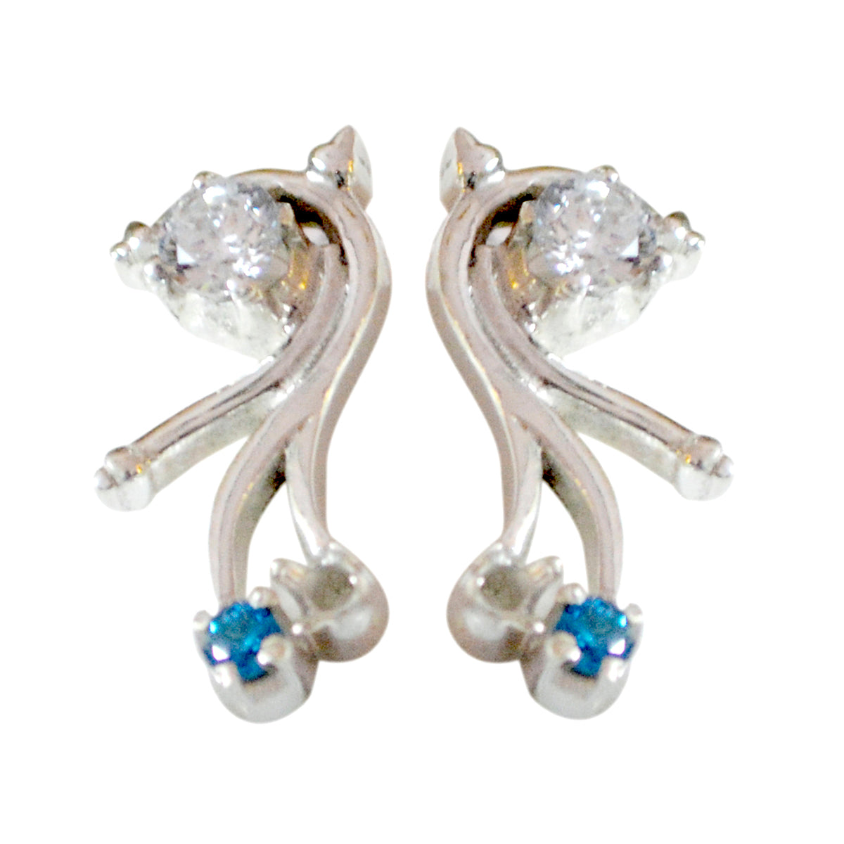 Multi-CZ-Japanese-Renata-multiple-Stud-multicolor-92.5-Silver-Earring