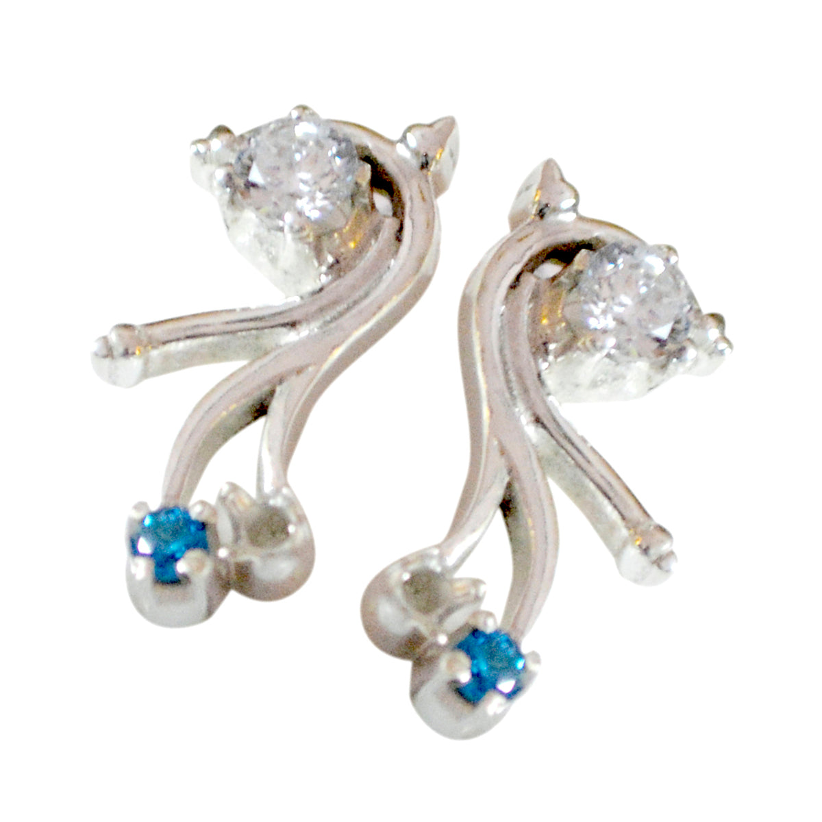 Multi-CZ-Japanese-Renata-multiple-Stud-multicolor-92.5-Silver-Earring