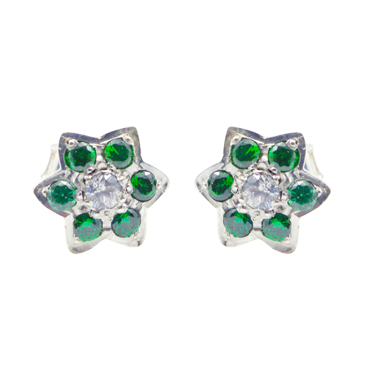 Multi-CZ-Turkish-Rosa-multiple-Stud-multicolor-Sterling-Silver-Earring