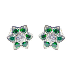 Multi-CZ-Turkish-Rosa-multiple-Stud-multicolor-Sterling-Silver-Earring