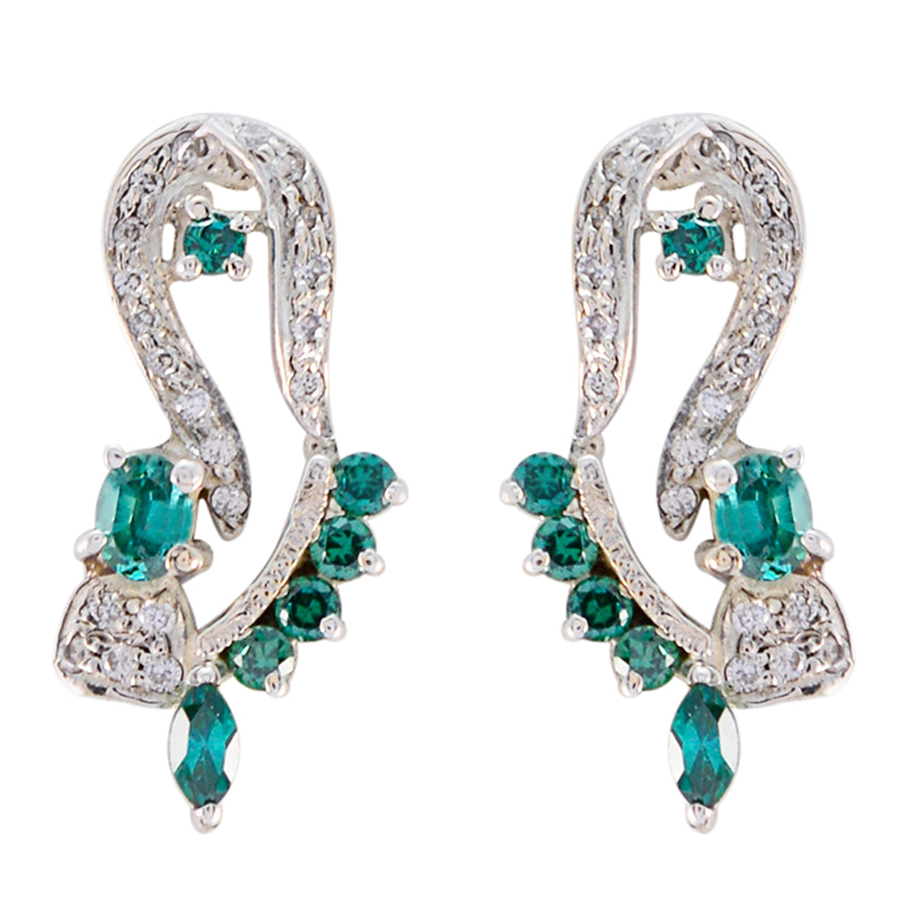 Multi-CZ-Italian-Sara-multiple-Stud-multicolor-925-Silver-Earring