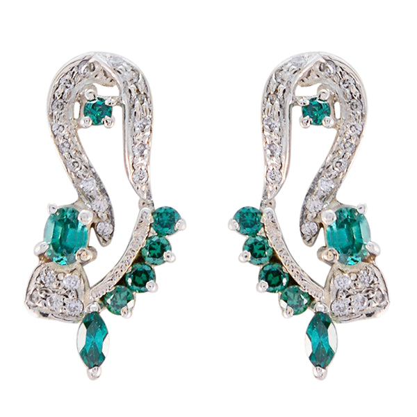 Multi-CZ-Italian-Sara-multiple-Stud-multicolor-925-Silver-Earring
