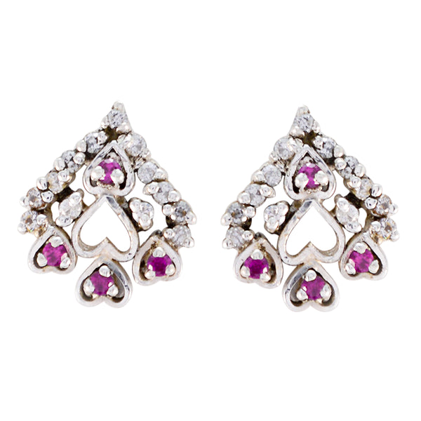 Multi-CZ-Middle-Eastern-Sofía-multiple-Stud-multicolor-92.5-Silver-Earring