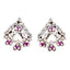 Multi-CZ-Middle-Eastern-Sofía-multiple-Stud-multicolor-92.5-Silver-Earring