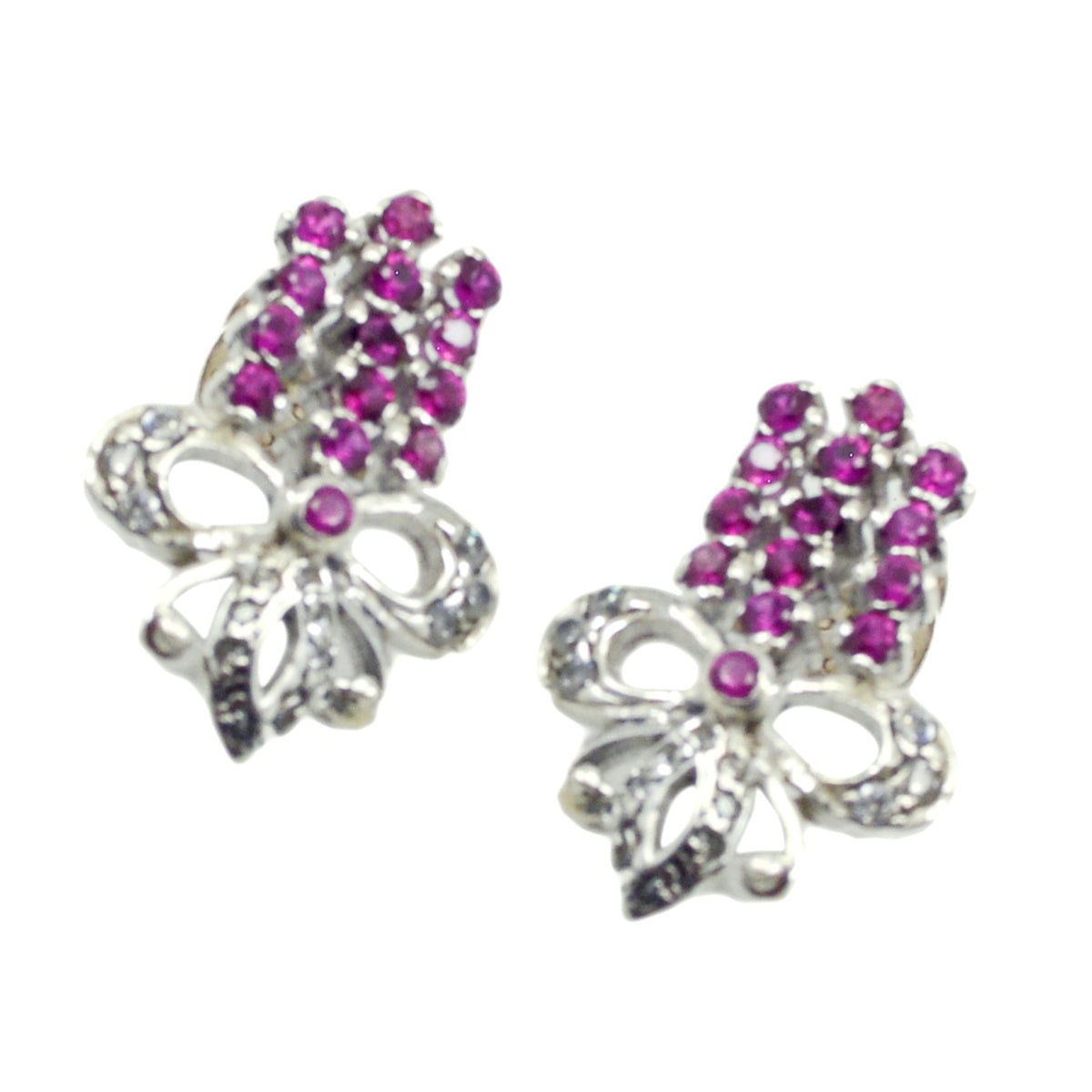 Orecchini a bottone multicolore in argento Sterling 925 con zirconi cubici messicani Teresa Immagine secondaria del prodotto