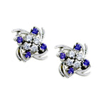 Multi-CZ-Australian-Valentina-multiple-Stud-multicolor-Silver-Earring