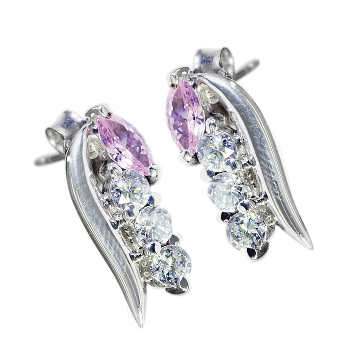 Multi-CZ-Spanish-Victoria-multiple-Stud-multicolor-92.5-Silver-Earring
