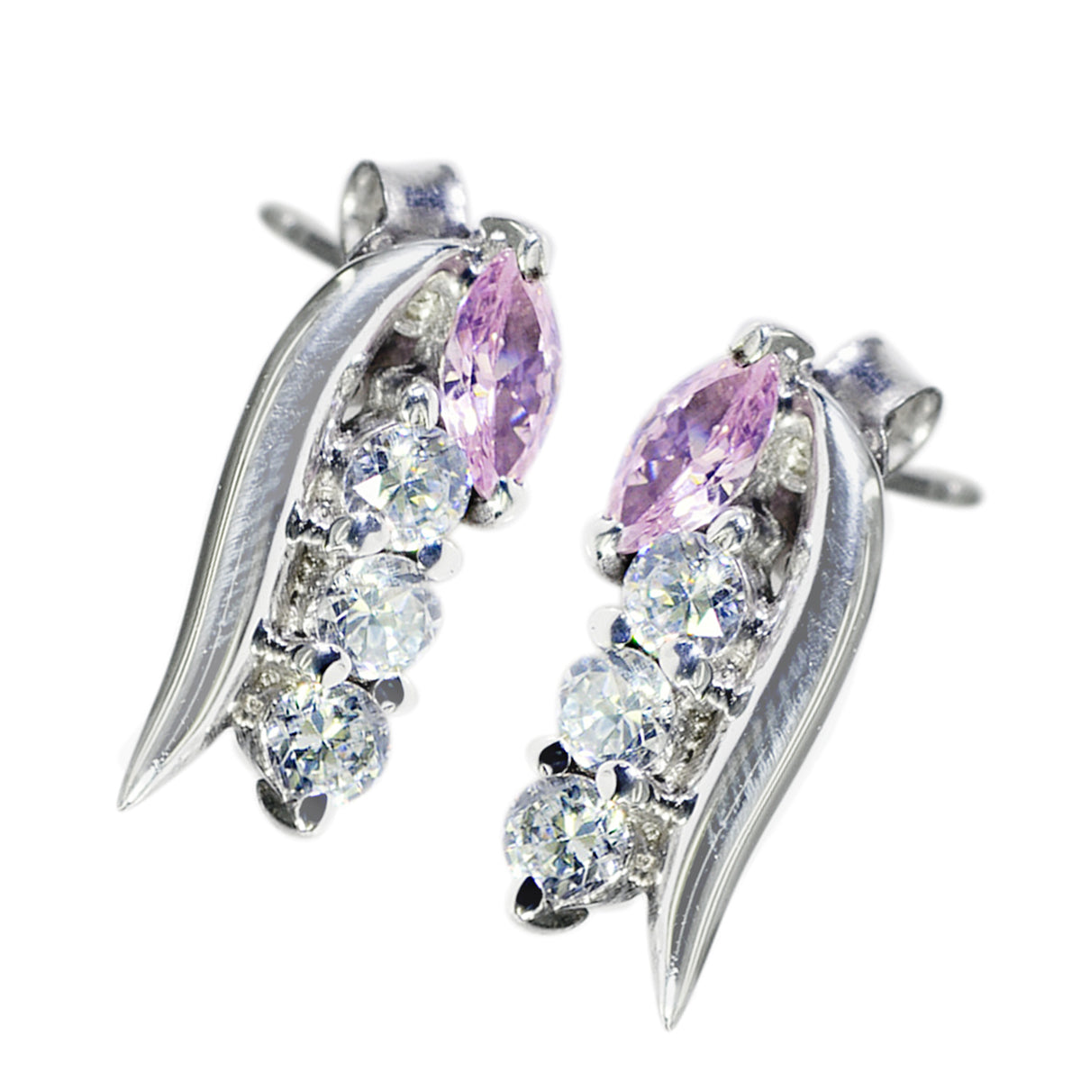 Multi-CZ-Spanish-Victoria-multiple-Stud-multicolor-92.5-Silver-Earring