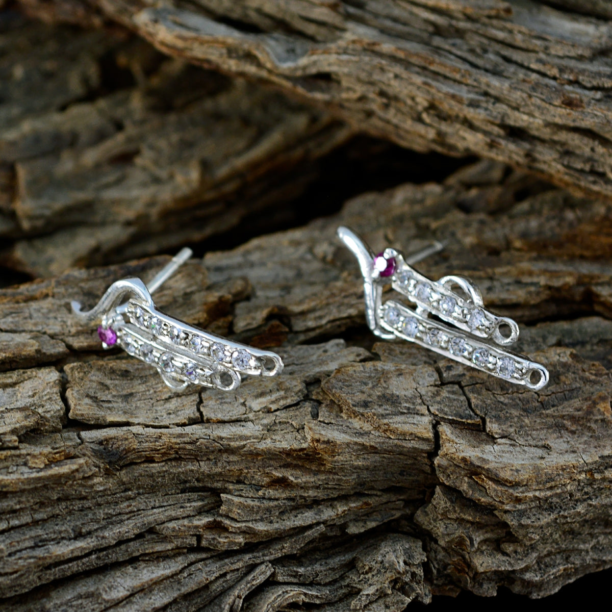 Multi-CZ-Egyptian-Ángeles-multiple-Stud-multicolor-925-Silver-Earring