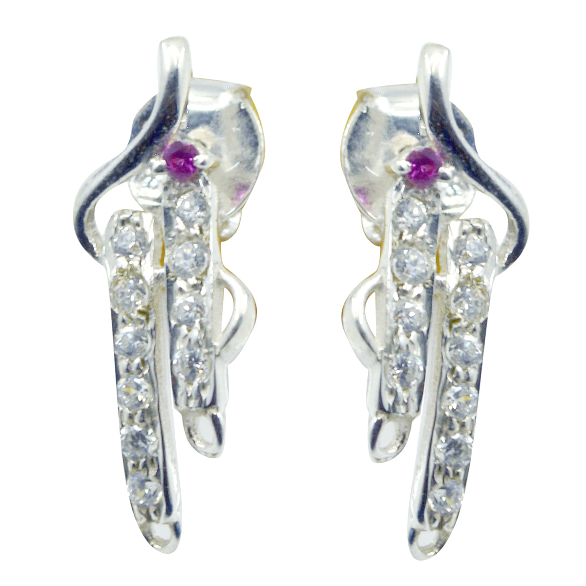 Multi-CZ-Egyptian-Ángeles-multiple-Stud-multicolor-925-Silver-Earring