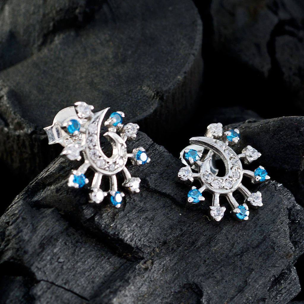 Multi-CZ-Latin-American-Aaliyah-multiple-Stud-multicolor-925-Sterling-Silver-Earring