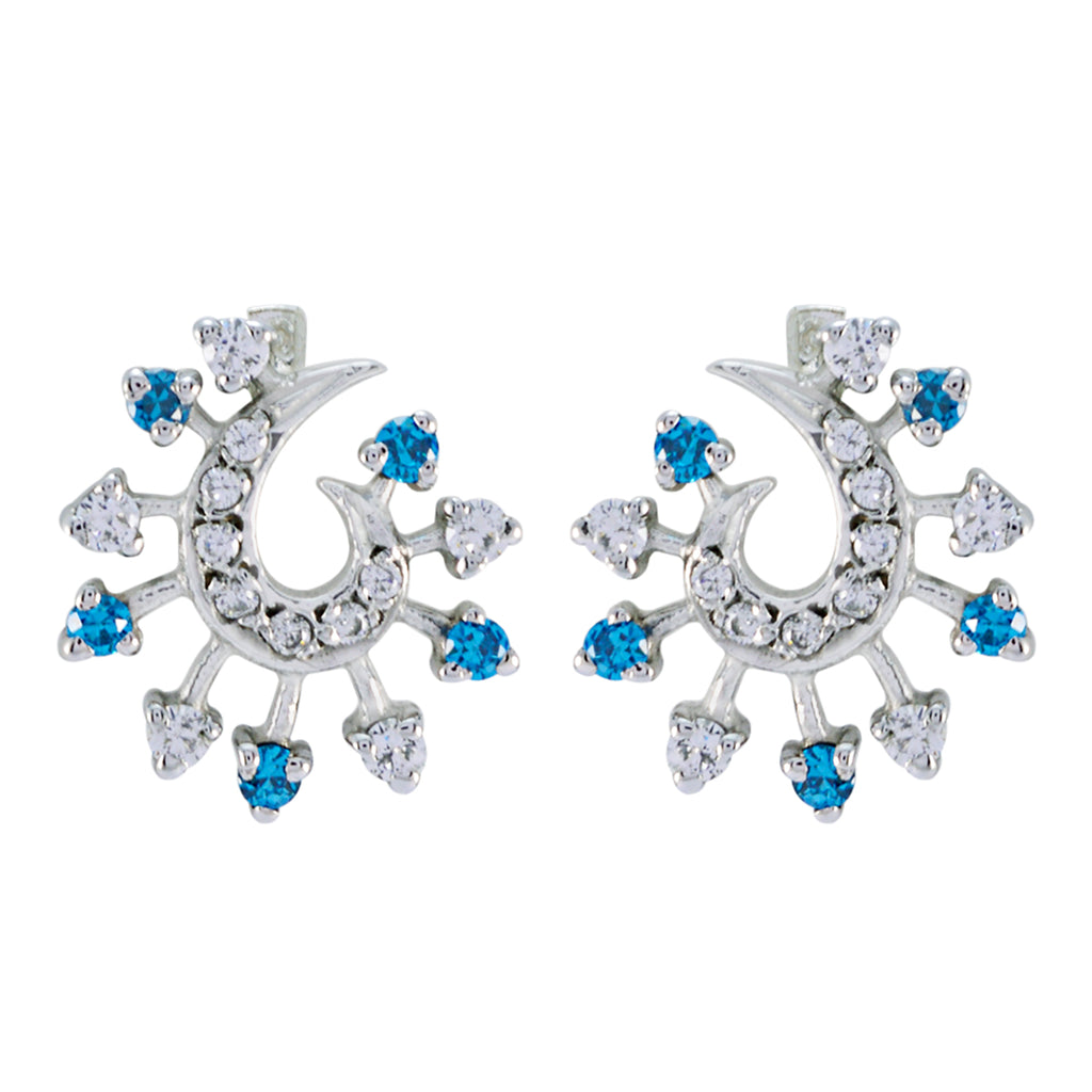 Multi-CZ-Latin-American-Aaliyah-multiple-Stud-multicolor-925-Sterling-Silver-Earring
