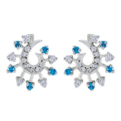 Multi-CZ-Latin-American-Aaliyah-multiple-Stud-multicolor-925-Sterling-Silver-Earring