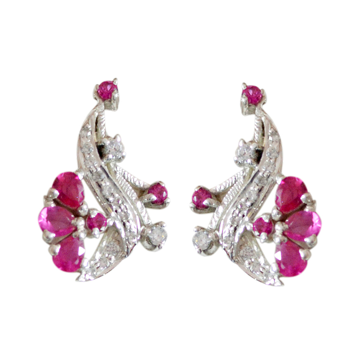 Multi-CZ-French-Abigail-multiple-Stud-multicolor-Sterling-Silver-Earring