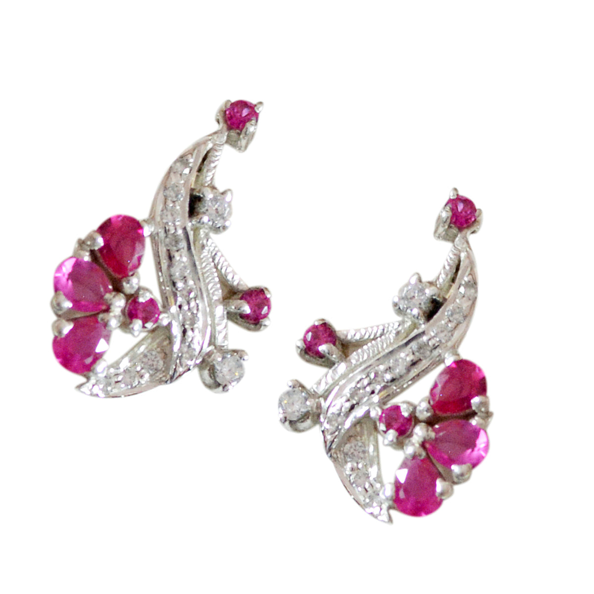 Boucles d'oreilles à tige multicolores en argent sterling avec zircones cubiques français Abigail Image secondaire du produit