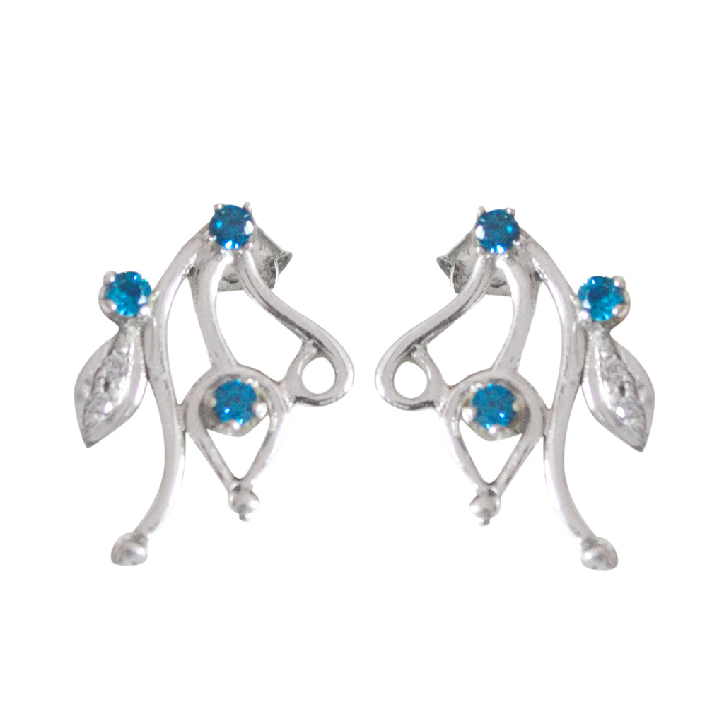 Multi-CZ-German-Addison-multiple-Stud-multicolor-Sterling-Silver-Earring