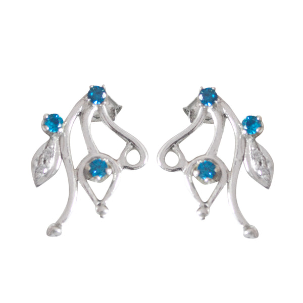 Multi-CZ-German-Addison-multiple-Stud-multicolor-Sterling-Silver-Earring