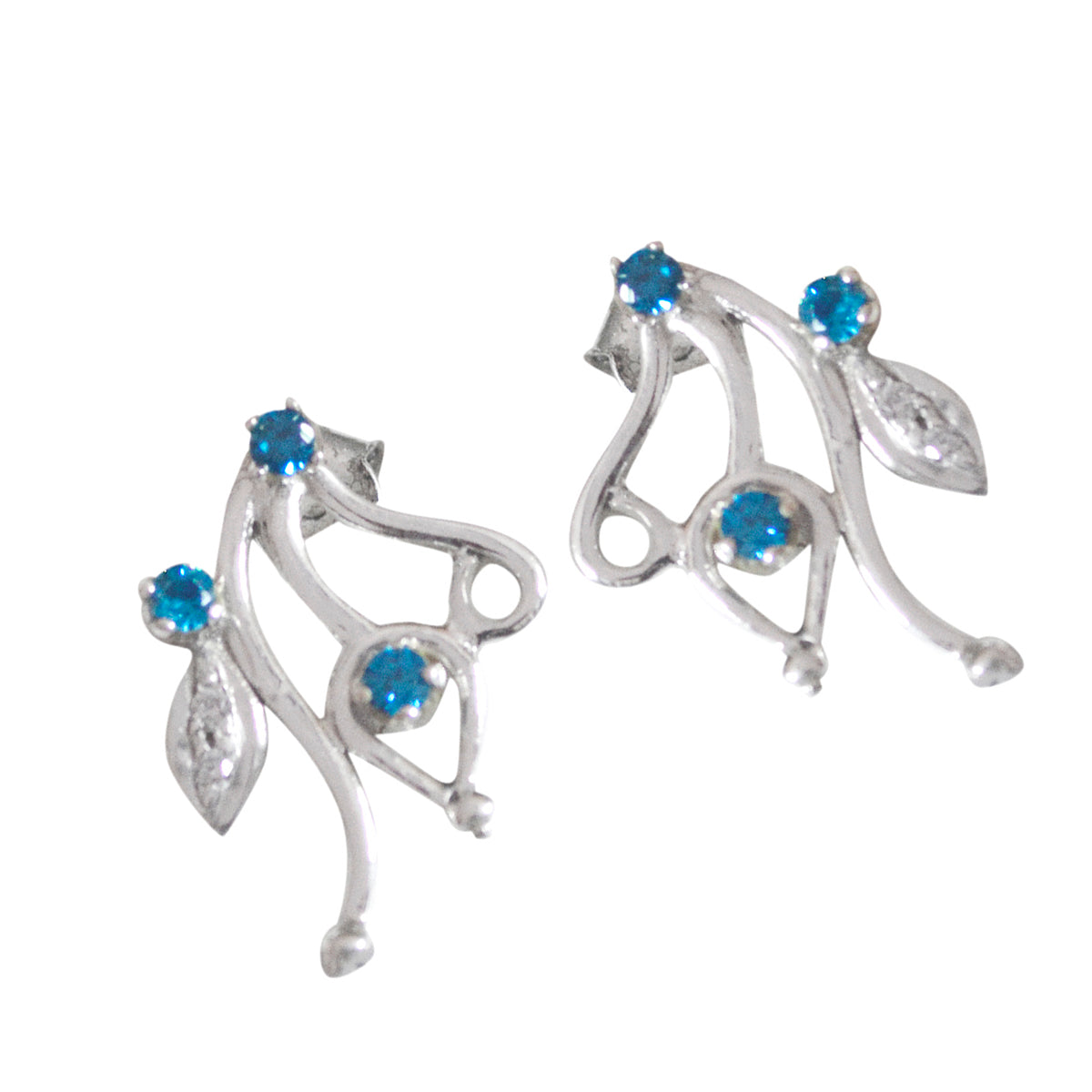 Multi-CZ-German-Addison-multiple-Stud-multicolor-Sterling-Silver-Earring