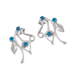 Multi-CZ-German-Addison-multiple-Stud-multicolor-Sterling-Silver-Earring