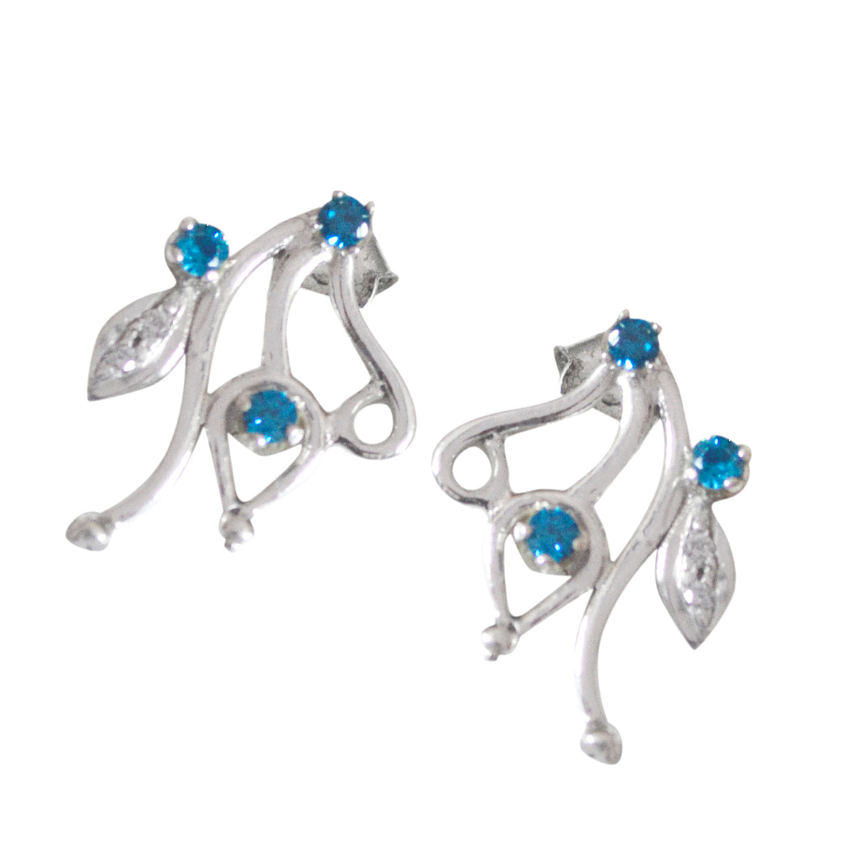 Multi-CZ-German-Addison-multiple-Stud-multicolor-Sterling-Silver-Earring