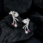 Multi-CZ-African-Agnes-Multiple-Ohrstecker-Multicolor-925-Sterling-Silber-Ohrring