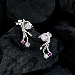 Multi-CZ-African-Agnes-multiple-Stud-multicolor-925-Sterling-Silver-Earring