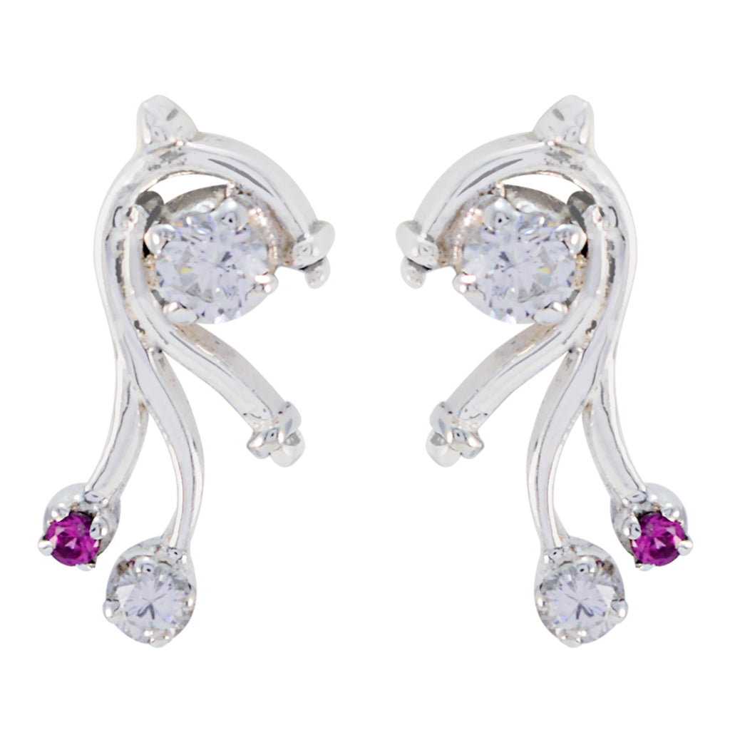 Multi-CZ-African-Agnes-multiple-Stud-multicolor-925-Sterling-Silver-Earring