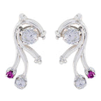 Multi-CZ-African-Agnes-Multiple-Ohrstecker-Multicolor-925-Sterling-Silber-Ohrring